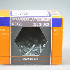 spaanplaatschroef 4.0x20 verz. kop pozidriv voldr neutraal verpakt verz. ds 200 st