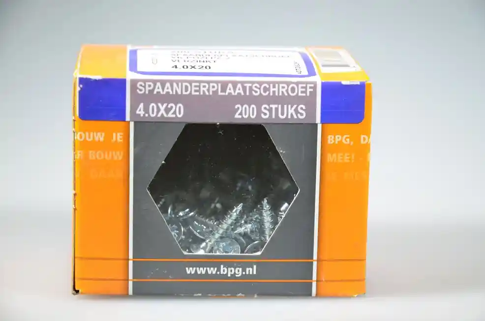 spaanplaatschroef 4.0x20 verz. kop pozidriv voldr neutraal verpakt verz. ds 200 st