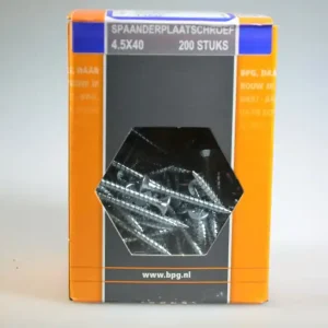 spaanplaatschroef 4.5x40 verz. kop pozidriv voldr neutraal verpakt verz. ds 200 st