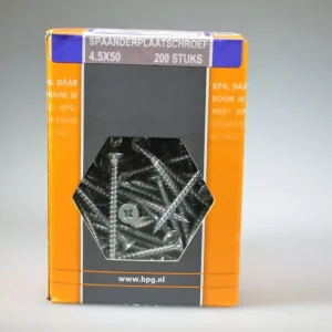 spaanplaatschroef 4.5x50 verz. kop pozidriv voldr neutraal verpakt verz. ds 200 st