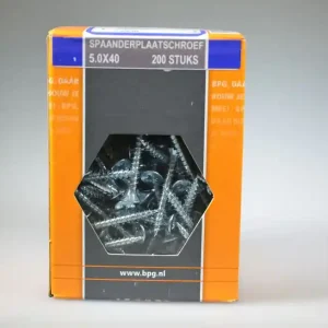 spaanplaatschroef 5.0x40 verz. kop pozidriv voldr neutraal verpakt verz. ds 200 st