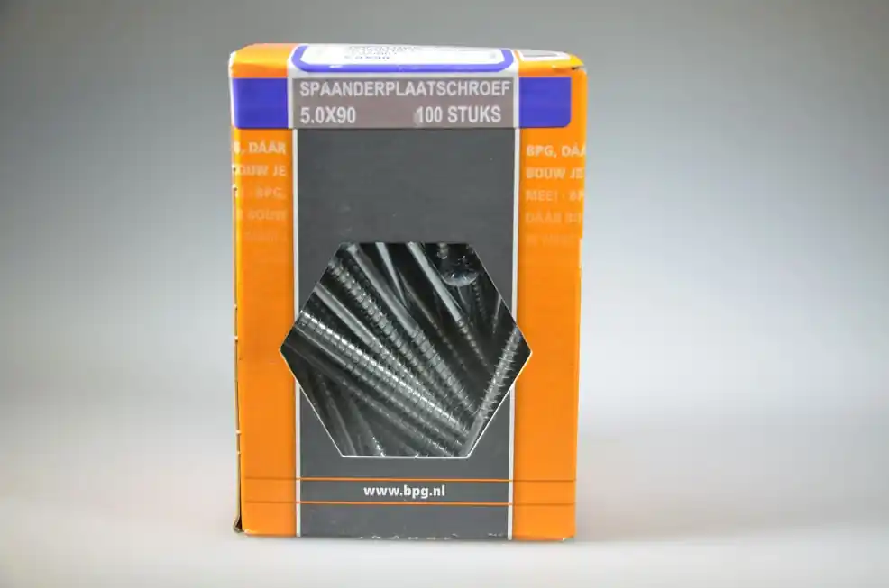 spaanplaatschroef 5.0x90 verz. kop pozidriv deeldr verz ds 100 st