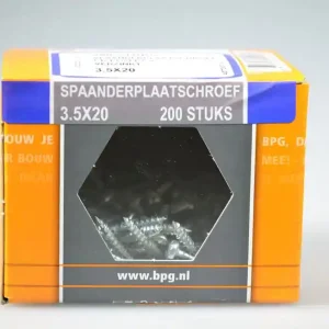 spaanplaatschroef 3.5x20 cilinderkop pozidriv voldr verz. ds 200 st