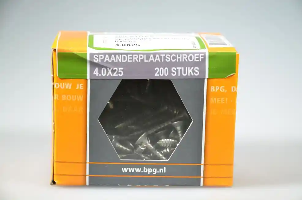 spaanplaatschroef 4.0x25 verz. kop pozidriv voldr rvs A2 AISI304 ds 200 st