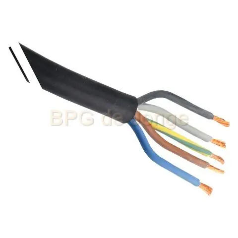 Rubber kabel glad 5x2,5 zwart rol 2 m1