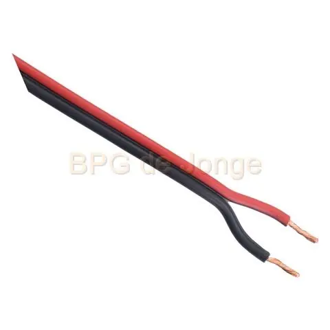 Luidsprekersnoer 2x0,75 rood/zwart rol 25 m1