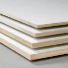 Mdf 122x244x16 mm dik met witte lakdraagfolie ( schilderklaar )