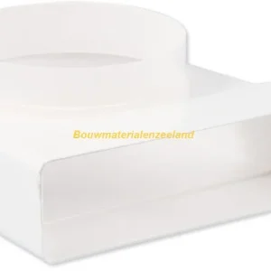 Overgangsstuk haaks diam. 150mm-204x60mm uitwendig wit