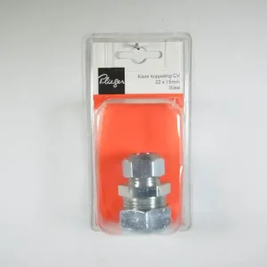 Klem-cv koppeling 15x22mm Plieger label rd
