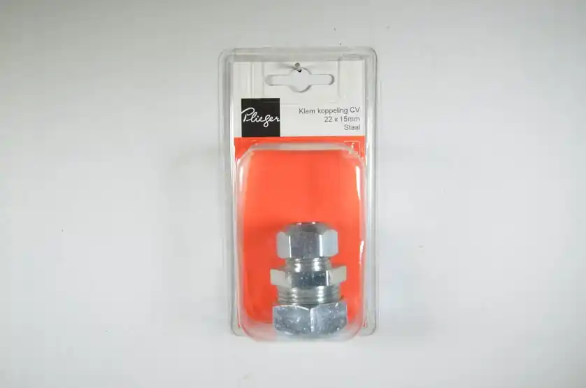 Klem-cv koppeling 15x22mm Plieger label rd
