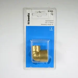 Messing cap.knie 1/2 inch bi ldrx15mm bonfix label 1 st (GASTEC/KIWA)