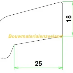 Glaslat I25 meranti 80mu gegr 18x39 mm spon 25 L= 3350 mm 12 st/bdl