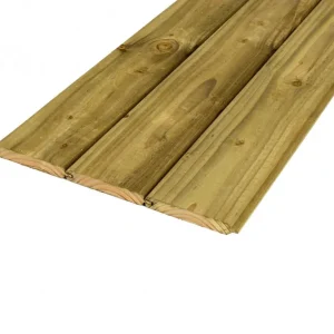 Douglas geschaafd dakbeschot 1,8 x 14,5 x 400 cm, groen ge#mpregneerd.
