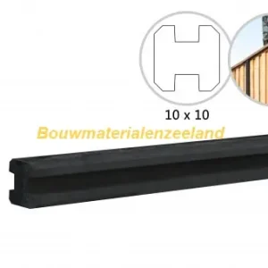 Betonpaal met sleuf 10x10x270 cm antraciet, ongecoat, tussenpaal