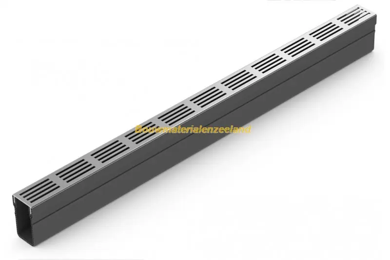 ACO SlimLine gootsysteem B=63mm L=1000mm H=100mm Incl. aluminium designrooster