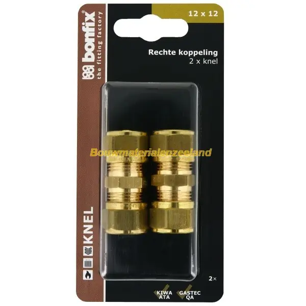 BONFIX Blister Rechte koppeling 12x12mm