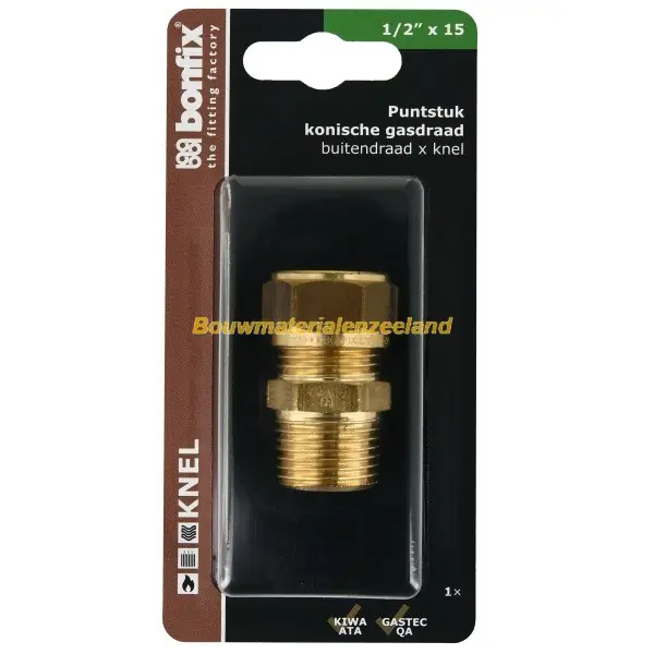 BONFIX Blister Puntstuk 1/2 inch buiten draad x 15 mm