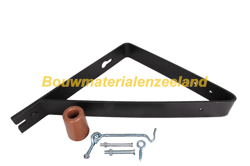 Deurvanger + bevestigings materiaal 90gr. zwart