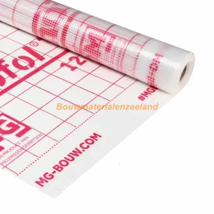 Miofol 125 S transparant beige wapening rood losse afname, breedte rol 1,5 meter
