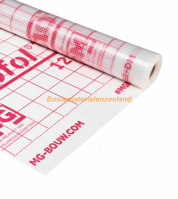 Miofol 125 S transparant beige wapening rood losse afname, breedte rol 1,5 meter