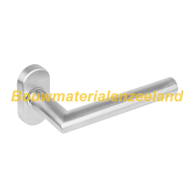 Deurkruk Half rond/90? basic op rond geveerde rozet verdekt ?53x9mm rvs