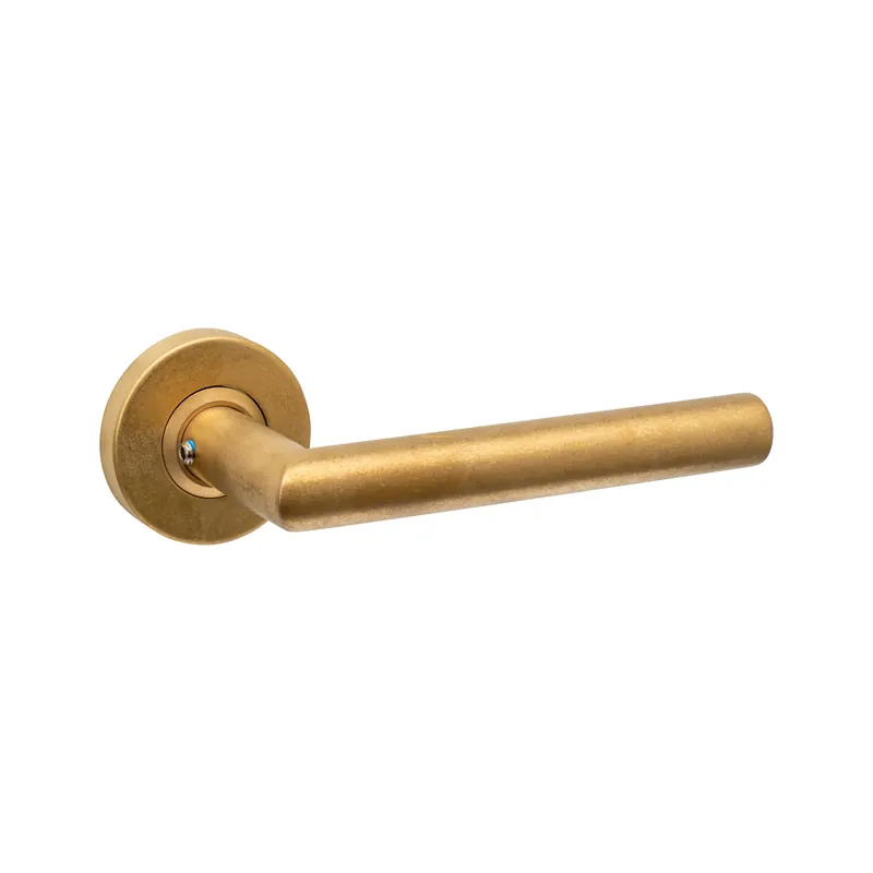 Deurkruk Jura op rozet verdekt ?53x10mm PVD messing getrommeld