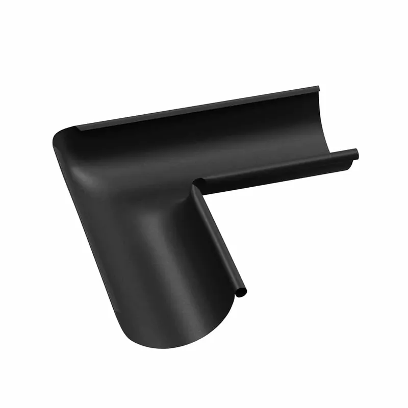 BILKA MAT Binnenhoek dakgoot| 150mm | RAL 9005 Matzwart | Tweezijdig mat gecoat