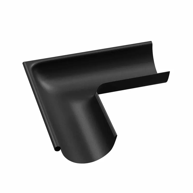 BILKA MAT Buitenhoek dakgoot | 150mm | RAL 9005 Matzwart | Tweezijdig mat gecoat