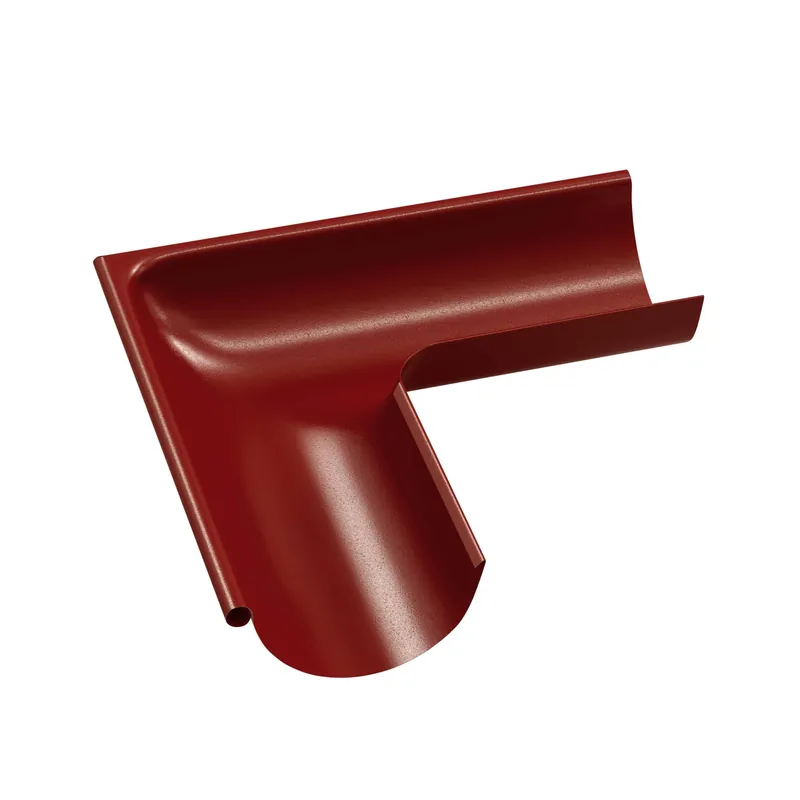 BILKA GLOSSY Buitenhoek dakgoot | 150mm | RAL 3009 Roestrood | Tweezijdig glossy gecoat