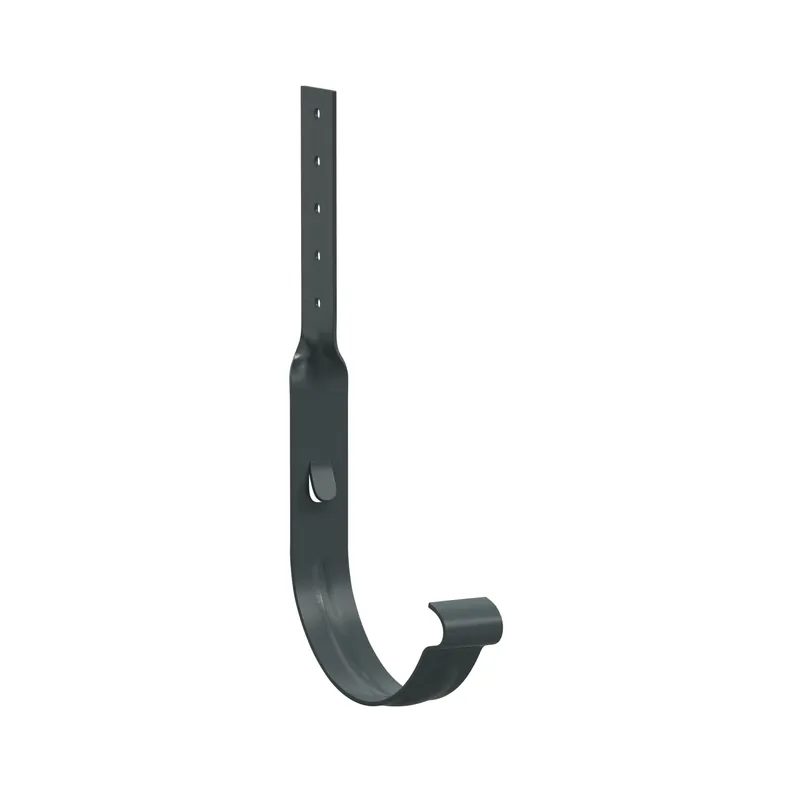 BILKA GLOSSY Goothaak gedraaid | 125mm | RAL 7011 Grijs | Tweezijdig glossy gecoat