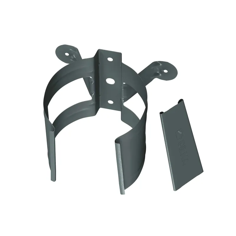 BILKA GLOSSY Bevestiging regenpijp | 100mm | RAL 7011 Grijs | Tweezijdig glossy gecoat