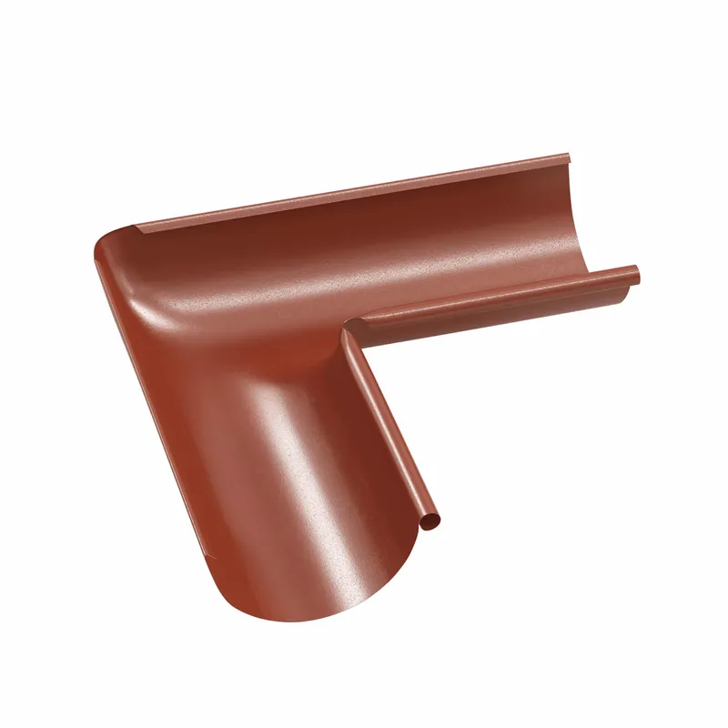 BILKA GLOSSY Binnenhoek dakgoot | 125mm | RAL 8004 Koperbruin | Tweezijdig glossy gecoat