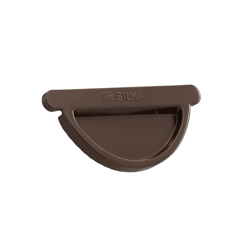 BILKA GLOSSY Eindkap dakgoot | 150mm | RAL 8017 Chocoladebruin | Tweezijdig glossy gecoat