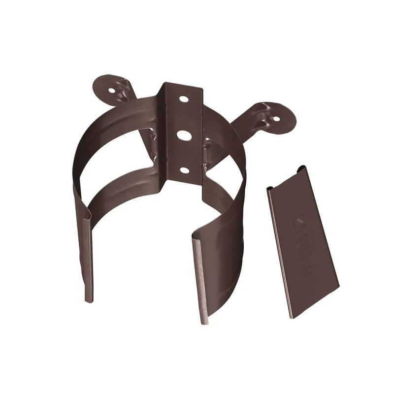 BILKA GLOSSY Bevestiging regenpijp | 100mm | RAL 8017 Chocoladebruin | Tweezijdig glossy gecoat