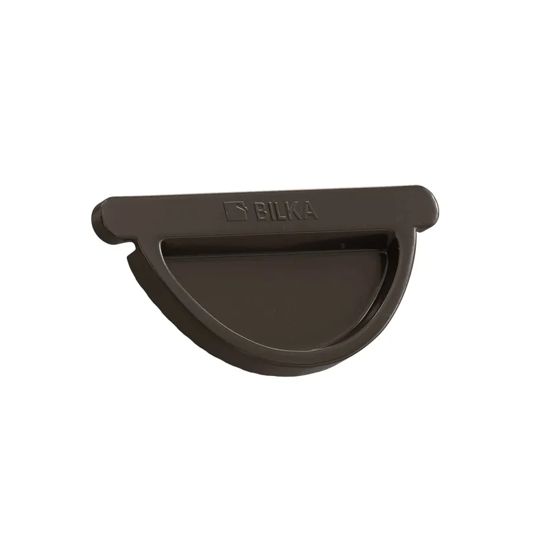 BILKA GLOSSY Eindkap dakgoot | 125mm | RAL 8019 Grijsbruin | Tweezijdig glossy gecoat