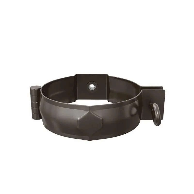 BILKA GLOSSY Pijpklem | 100mm | RAL 8019 Grijsbruin | Tweezijdig glossy gecoat