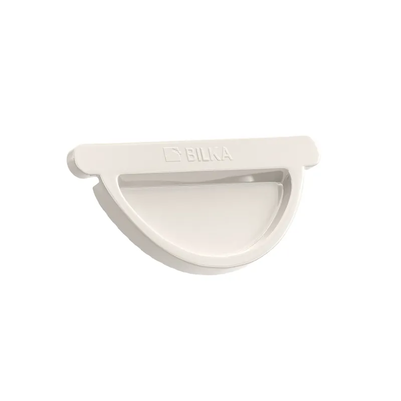 BILKA GLOSSY Eindkap dakgoot | 125mm | RAL 9010 Wit | Tweezijdig glossy gecoat