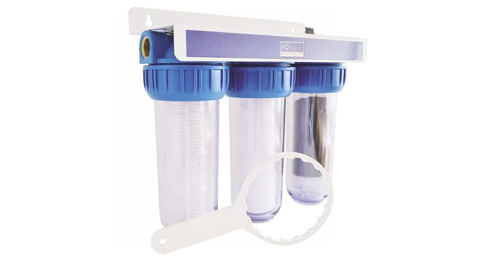 waterfilter huis triple groot incl. nylon, koord en actieve koolfilter