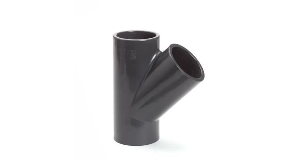 pvc druk T-stuk 45 graden, 3x inwendig lijm