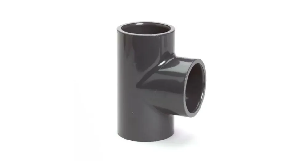 pvc druk T-stuk 90 graden, 3x inwendig lijm