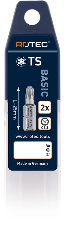 SCHROEFBIT MET STIFT, C6.3, T27SX25 VERPAKT PER 2 / VOLGENS