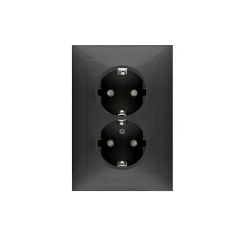 INB.STOPCONT.DUBBEL+RA BADORA ZWART
