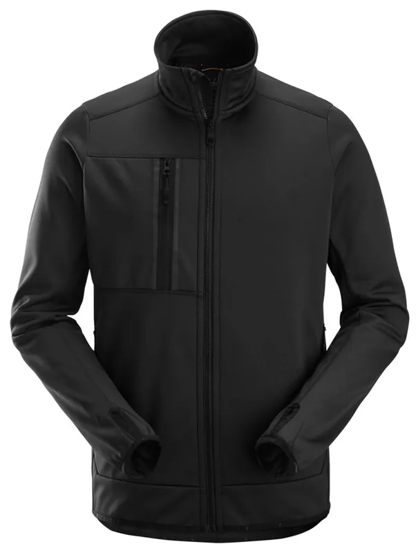ALLROUNDWORK, FLEECE JACK MET RITS, ZWART (0400), M