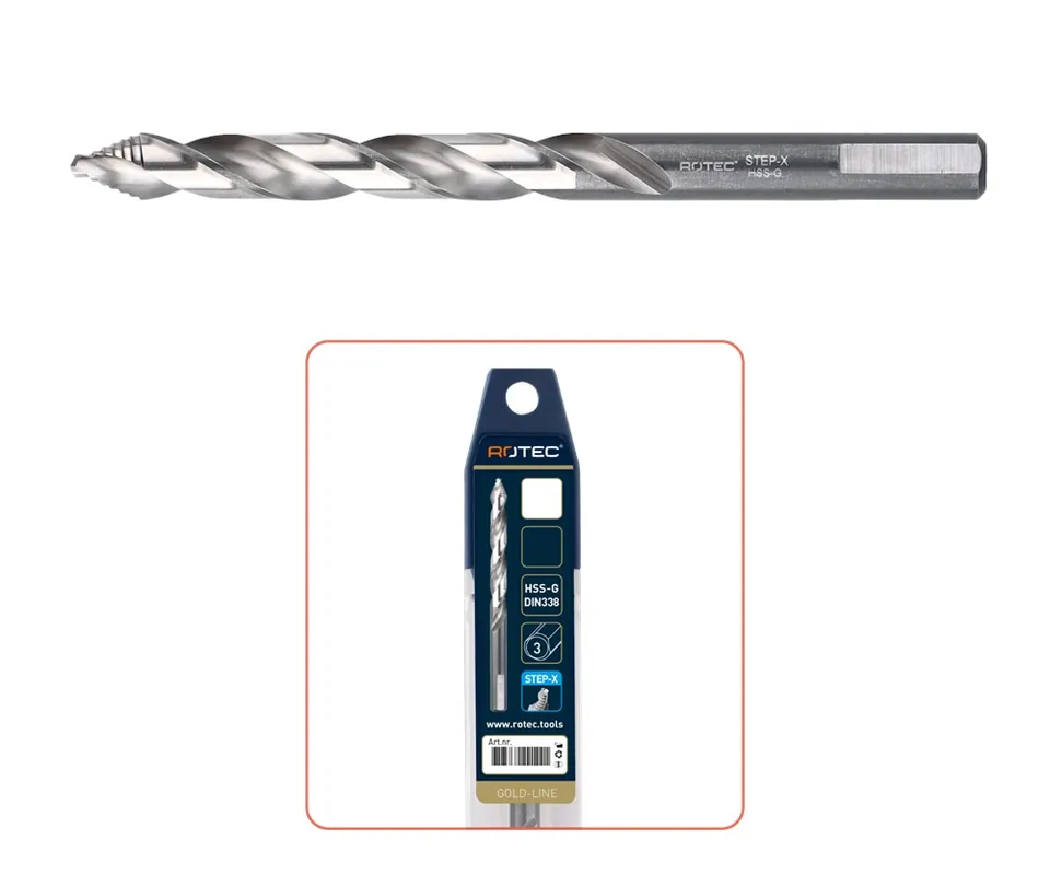 HSS-G SPIRAALBOOR 'STEP-X', DIN 338, ø2,0