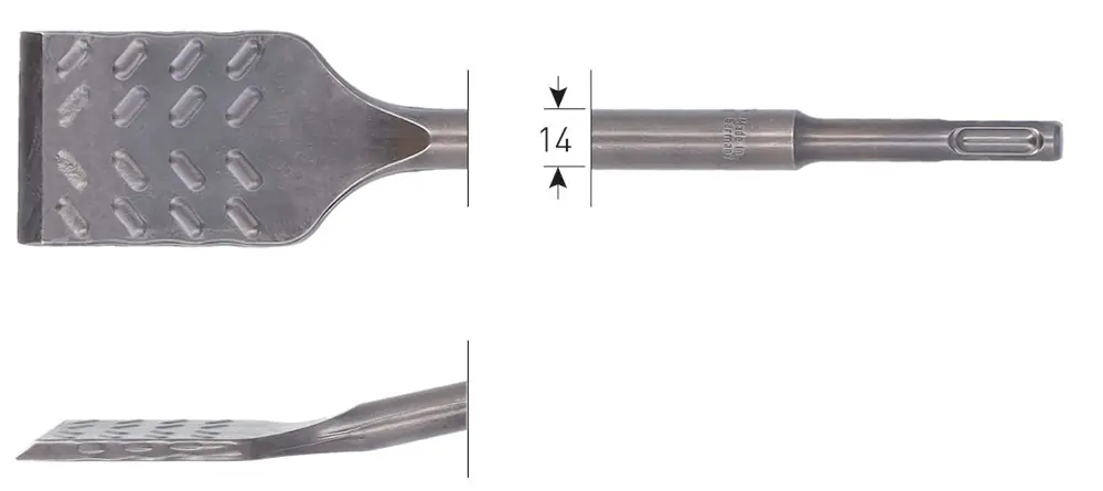 SDS-PLUS TEGELBEITEL, GEBOGEN,V-BREAKER, 50X250 MM