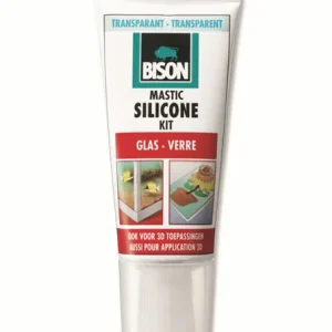BISON SILICONENKIT GLAS TRANSPARANT TUBE 60 ML NL/FR