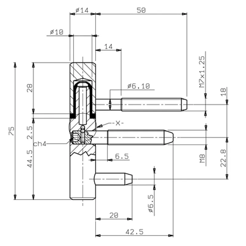INBOORPAUMELLE HKN VERNIKKELD 75X14MM-M 7 DRAAD-INBUSVERSTELLING