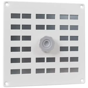 ALU SCHUIFROOSTER MET GAAS 200X200MM WIT