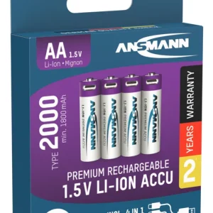 RECHARGEABLE BATTERY LI-ION LI-ION ACCU MIGNON AA 2000 MAH