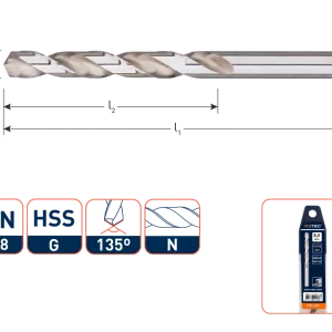 HSS-G SPIRAALBOOR, DIN338, TYPE N, OPTI-LINE, ø5,0